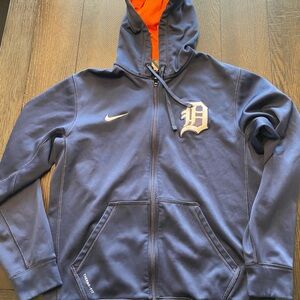 Nike Blue and Orange Detroit Tigers Hoodie